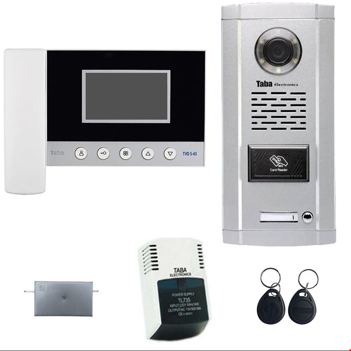 آیفون تصویری کارتی تابا مدل 43-5 –با پنل سهندTVP-1860CR پک کامل 1 تا 24 واحدی